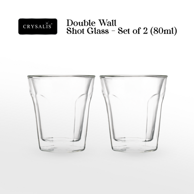 CRYSALIS Double-Wall Glass Shot Glass | Rock Glass | Highball Glass