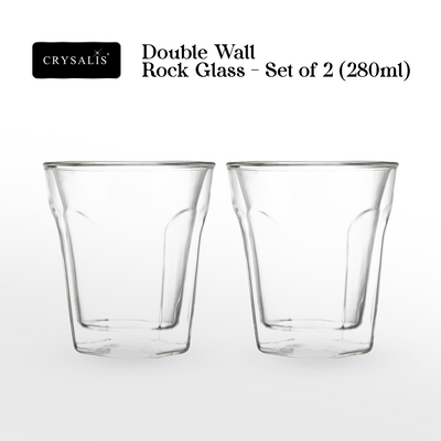 CRYSALIS Double-Wall Glass Shot Glass | Rock Glass | Highball Glass