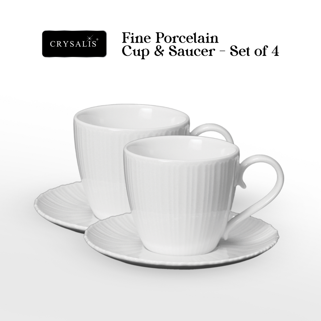 CRYSALIS Dinnerware sets Dinner Bowl | Mug | Salad Plate | Dinner Bowl | Creamer Cup & Sugar Basin | Oval Plate | Teapot | Dinner Plate - Microwavable Oven Safe