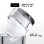 CRYSALIS 1000ml Clear Glass Drinking Bottle – BPA-Free & Eco-Friendly