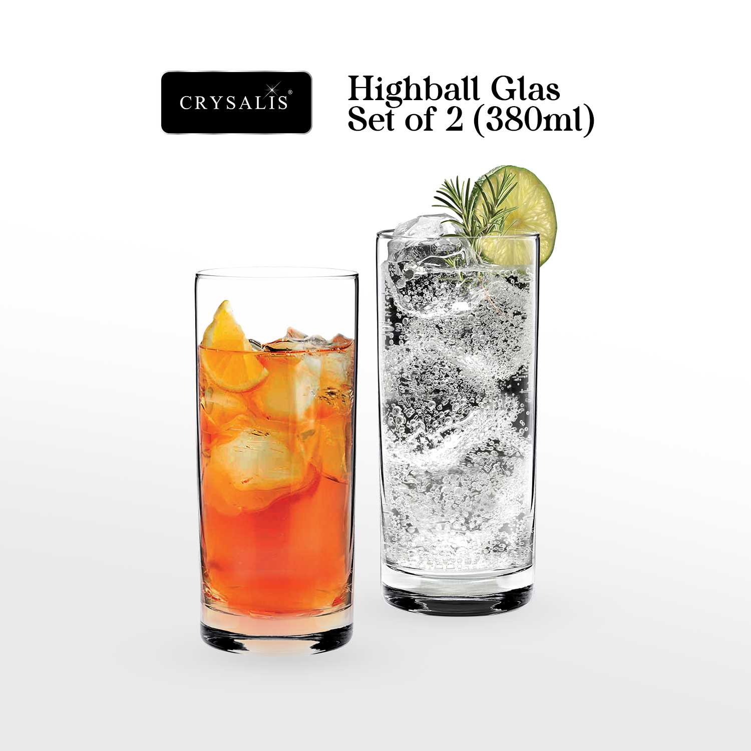 CRYSALIS Highball Glass Set of 2