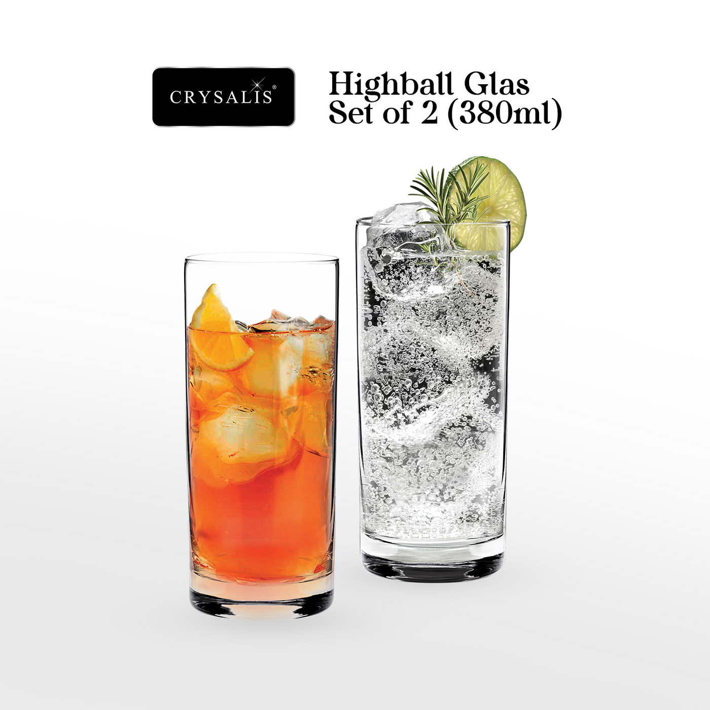 CRYSALIS Highball Glass Set of 2