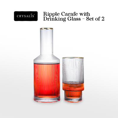 CRYSALIS Premium Ripple Carafe with Glass  790ml | 26.7oz