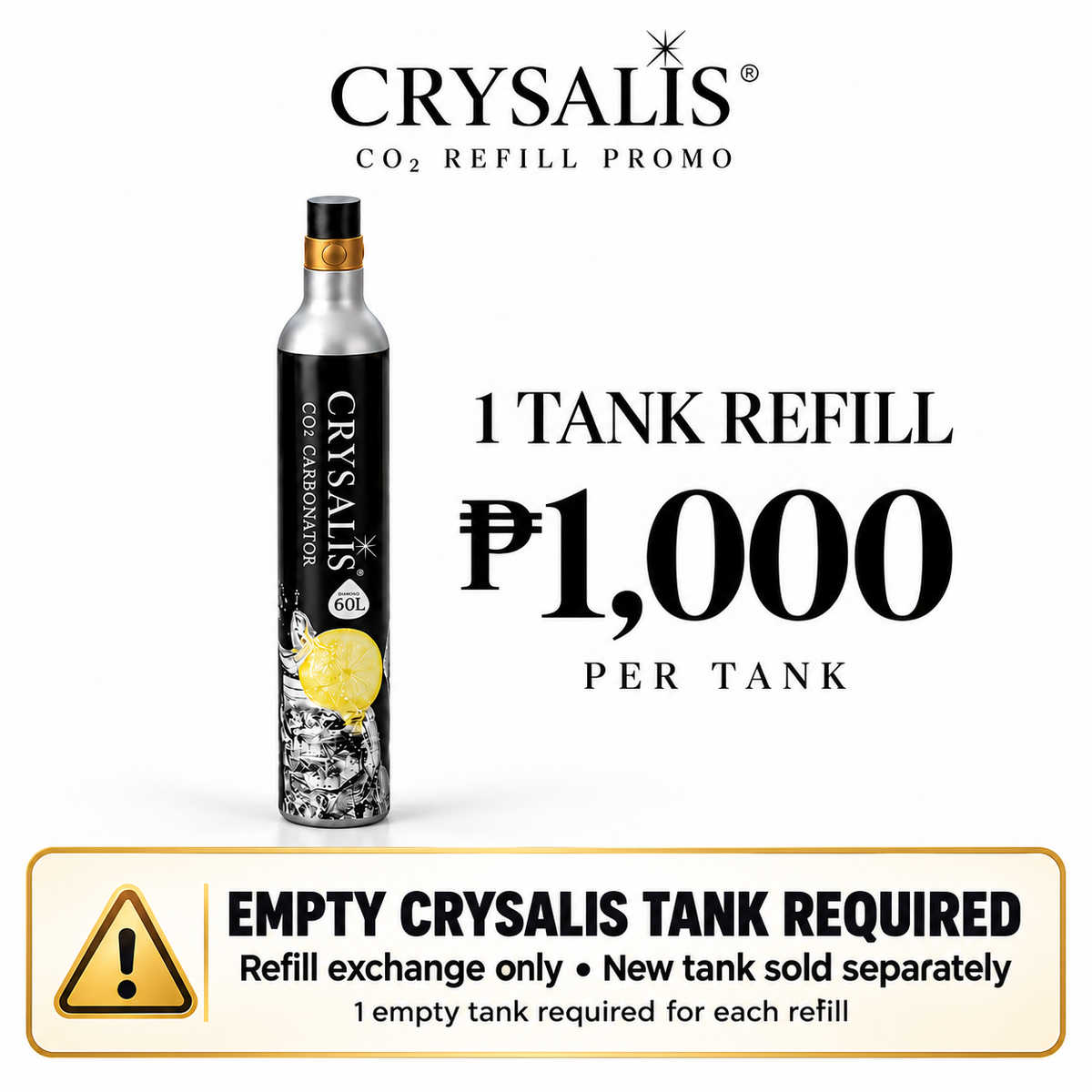 CRYSALIS Soda Maker Streaming Machine Set Carbonating Bottle - 1L | 33.8oz.