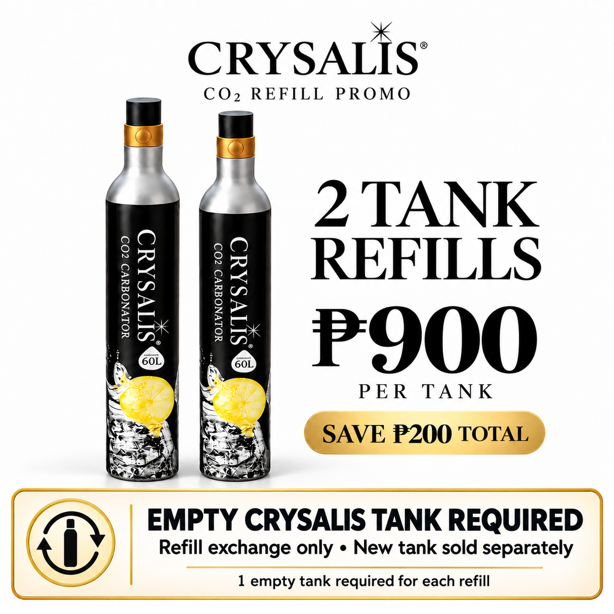 CRYSALIS Soda Maker Streaming Machine Set Carbonating Bottle - 1L | 33.8oz.