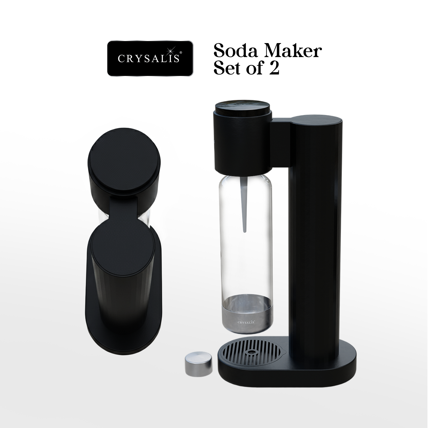 CRYSALIS Soda Maker Streaming Machine Set Carbonating Bottle - 1L | 33.8oz.