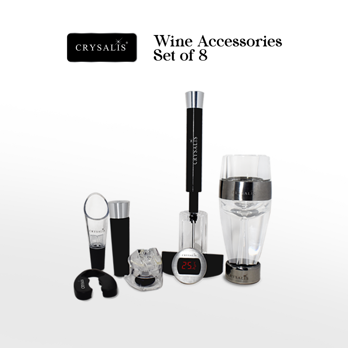 CRYSALIS Premium Wine Accessories [Set of 8]