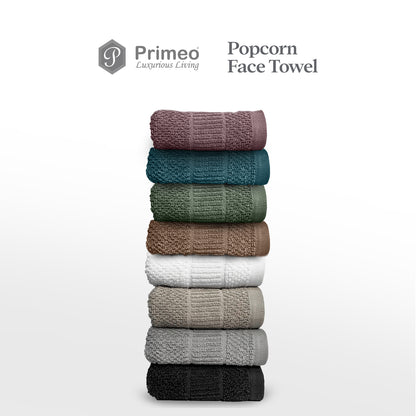 Primeo 100% Cotton Face Towel - Popcorn Weave Collection Towels