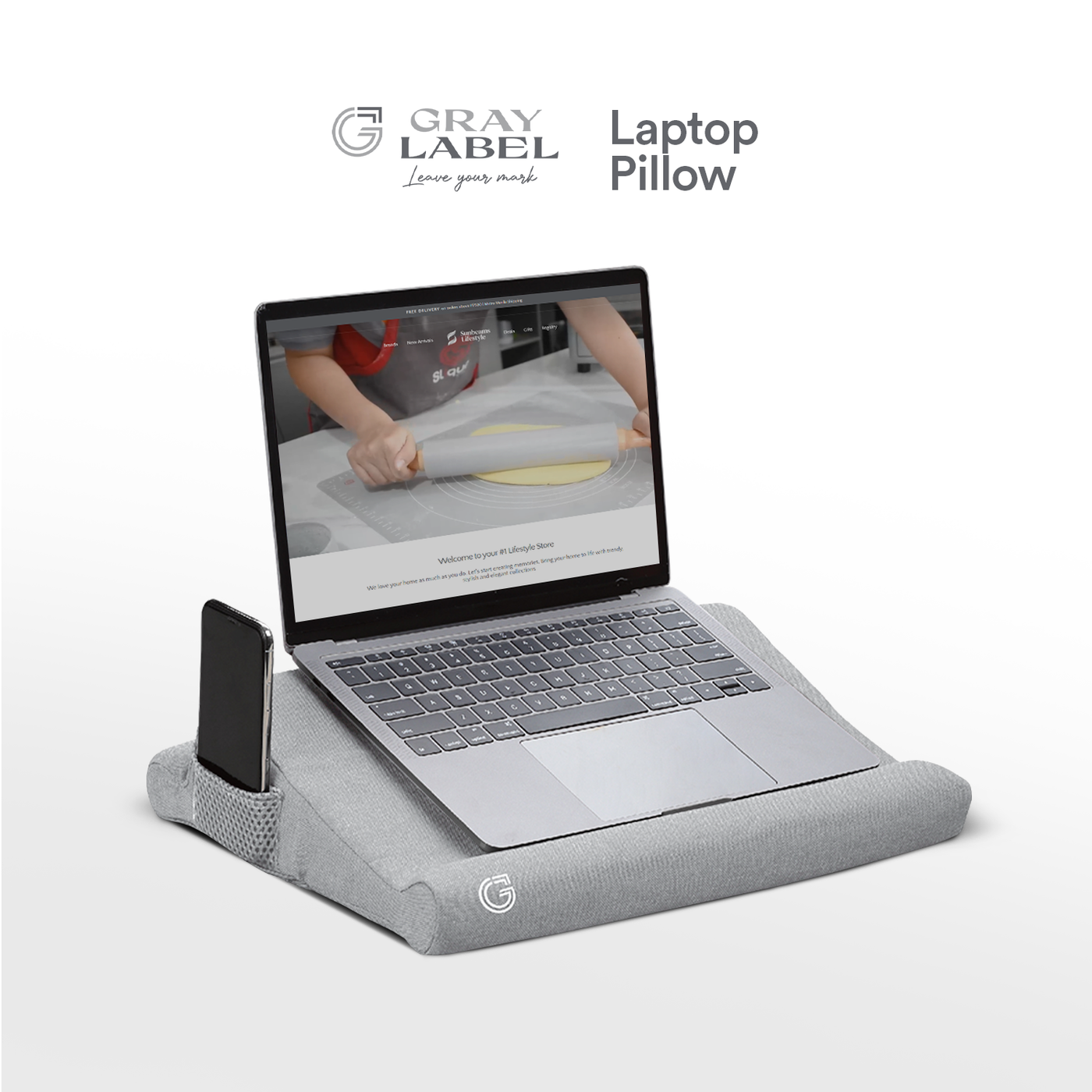 GRAY LABEL Premium Laptop Pillow Memory Foam