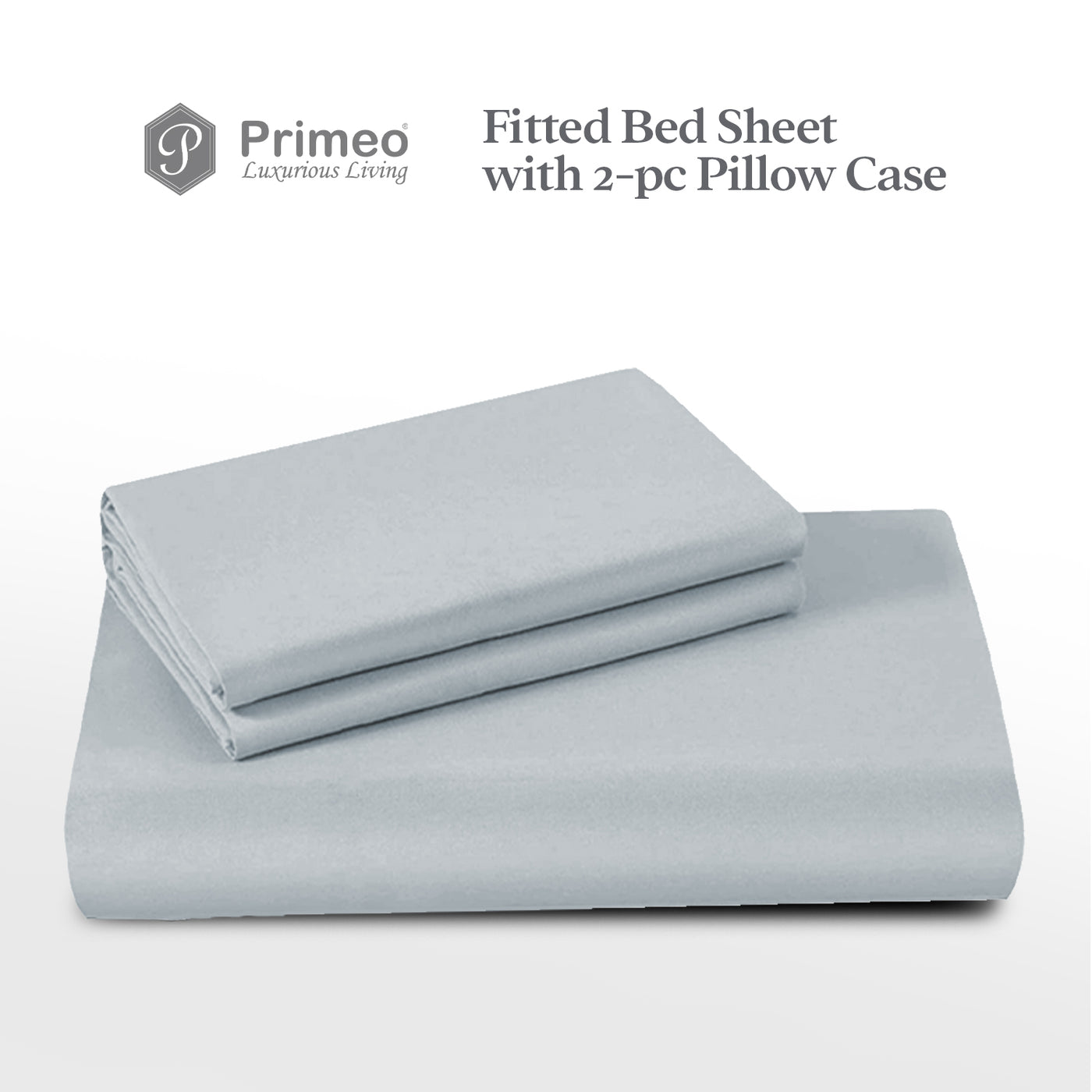 PRIMEO Bedsheet w/ 2 Pillow Case Queen Size Set of 3