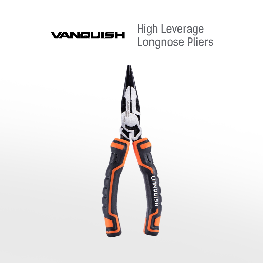 VANQUISH Premium | Heavy Duty | Professional High-Leverage Longnose Pliers