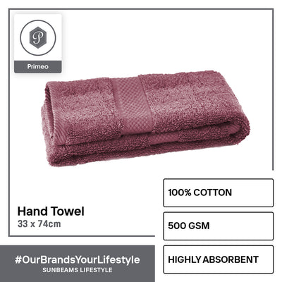 INFINITE by PRIMEO Hand Towel Ring Spun Carded 100% Cotton 500gsm 16x16" Buy One Get One Soft High Absorbent Amazing Gift Idea For Any Occasion!