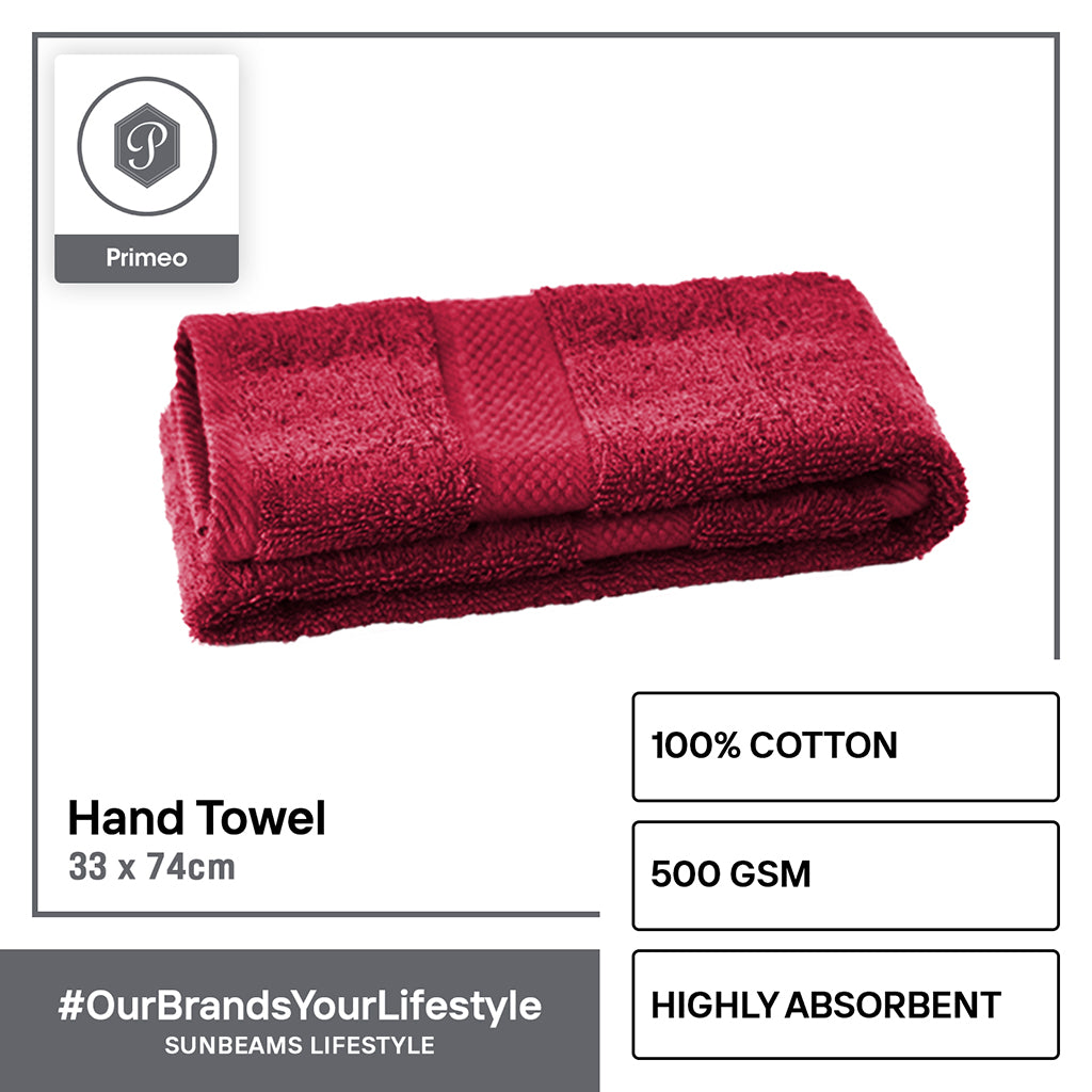 INFINITE by PRIMEO Hand Towel Ring Spun Carded 100% Cotton 500gsm 16x16" Buy One Get One Soft High Absorbent Amazing Gift Idea For Any Occasion!