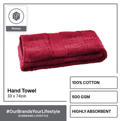 INFINITE by PRIMEO Hand Towel Ring Spun Carded 100% Cotton 500gsm 16x16" Buy One Get One Soft High Absorbent Amazing Gift Idea For Any Occasion!