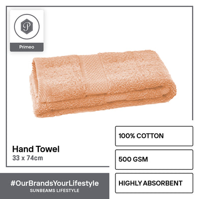 INFINITE by PRIMEO Hand Towel Ring Spun Carded 100% Cotton 500gsm 16x16" Buy One Get One Soft High Absorbent Amazing Gift Idea For Any Occasion!