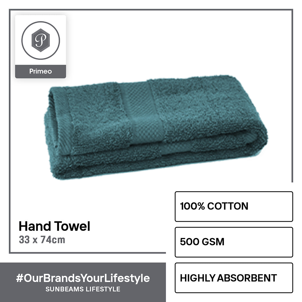 INFINITE by PRIMEO Hand Towel Ring Spun Carded 100% Cotton 500gsm 16x16" Buy One Get One Soft High Absorbent Amazing Gift Idea For Any Occasion!