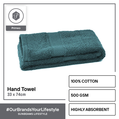 INFINITE by PRIMEO Hand Towel Ring Spun Carded 100% Cotton 500gsm 16x16" Buy One Get One Soft High Absorbent Amazing Gift Idea For Any Occasion!