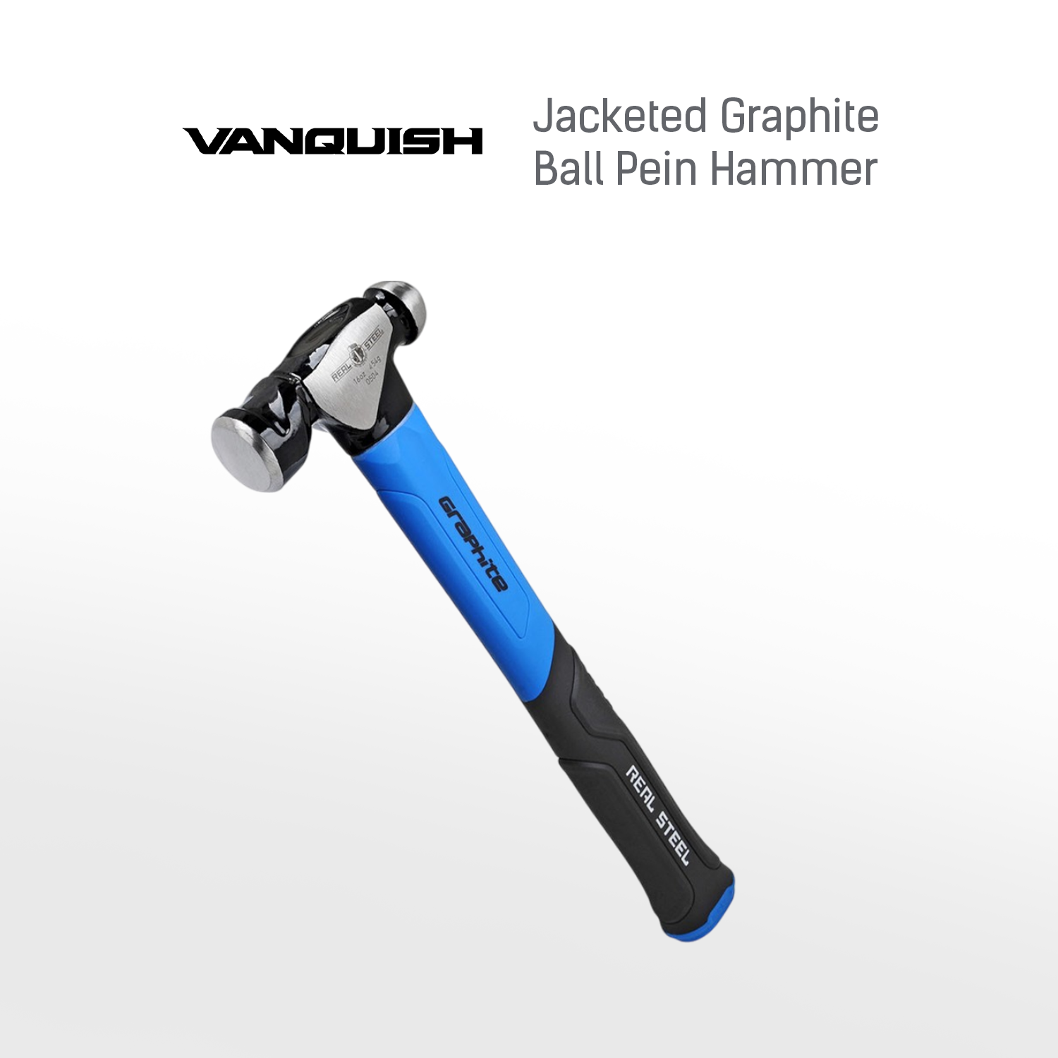 REALSTEEL Ball Pein Hammer 16oz Jacketed Graphite