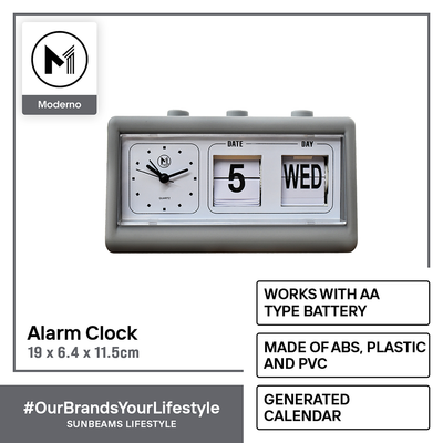 MODERNO Premium Table Alarm Clock with Date Modern Italian Design Amazing Gift Idea For Any Occasion!