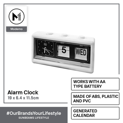 MODERNO Premium Table Alarm Clock with Date Modern Italian Design Amazing Gift Idea For Any Occasion!