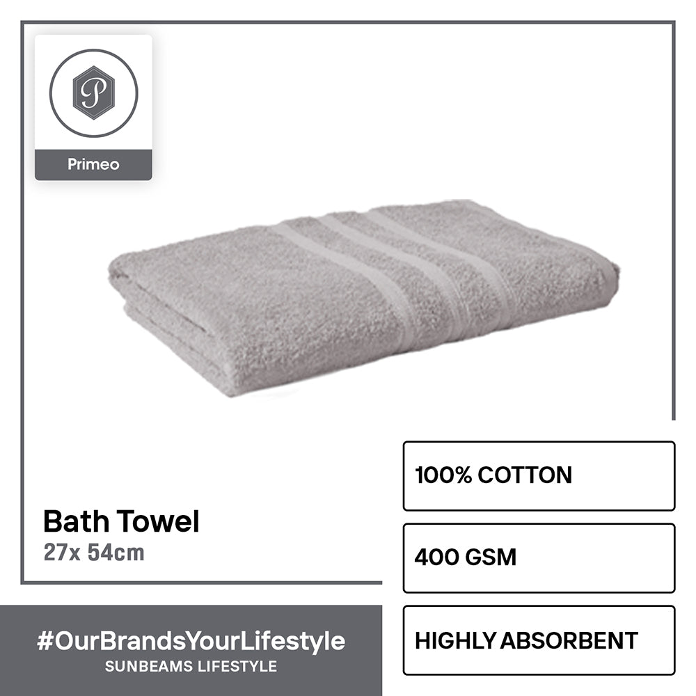 PRIMEO MY BASICS Bath Towel Premium Open End Yarn 100%Cotton 400gsm 27x54" Buy One Get One Soft High Absorbent Amazing Gift Idea For Any Occasion!