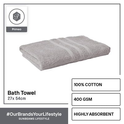 PRIMEO MY BASICS Bath Towel Premium Open End Yarn 100%Cotton 400gsm 27x54" Buy One Get One Soft High Absorbent Amazing Gift Idea For Any Occasion!