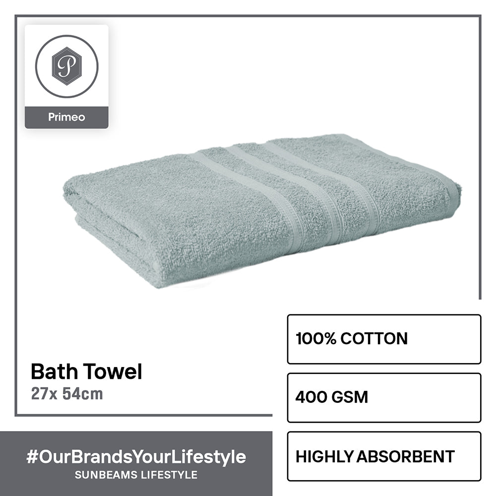 PRIMEO MY BASICS Bath Towel Premium Open End Yarn 100%Cotton 400gsm 27x54" Buy One Get One Soft High Absorbent Amazing Gift Idea For Any Occasion!