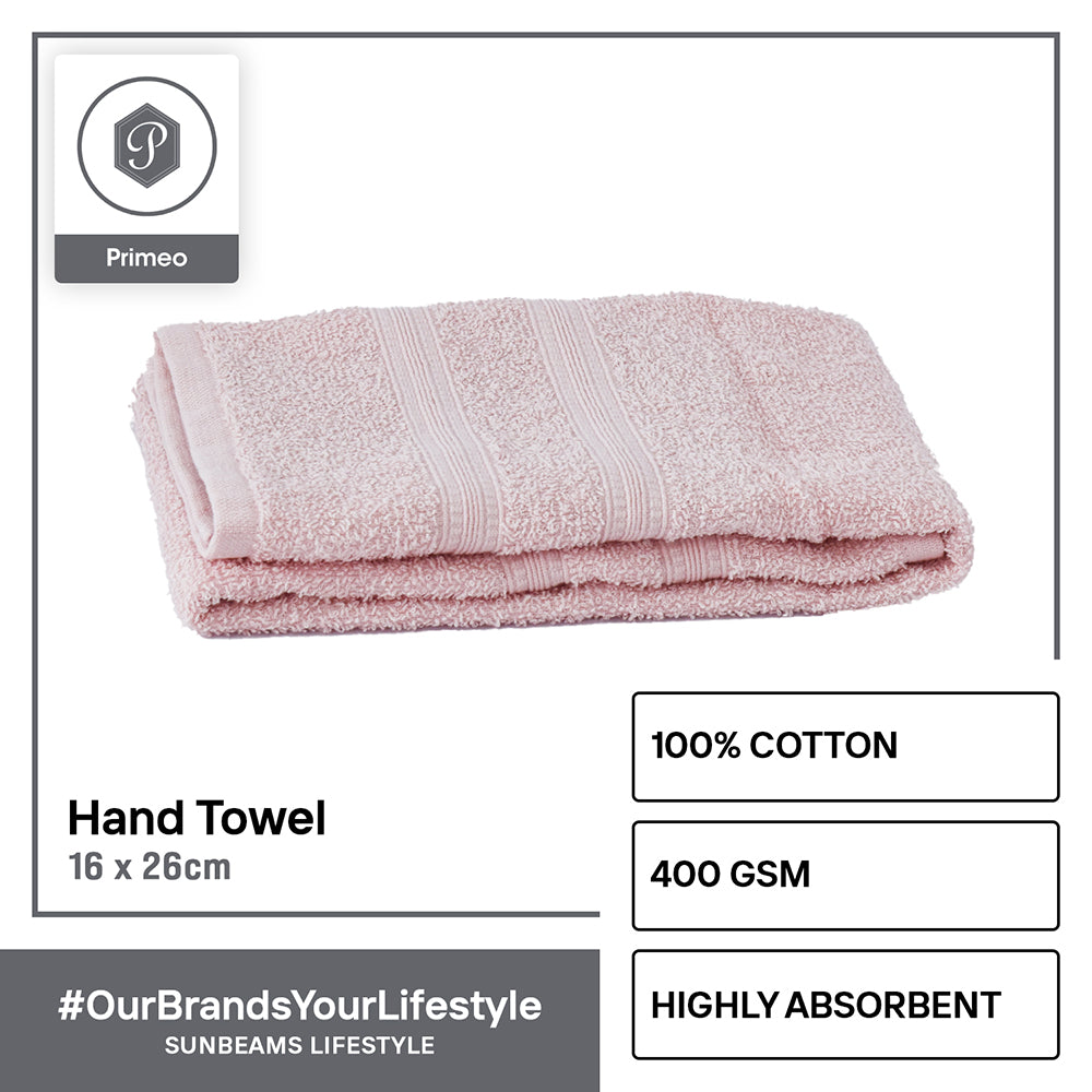 PRIMEO MY BASICS Hand Towel Premium Open End Yarn 100%Cotton 390gsm 16x26" Buy One Get One Soft High Absorbent Amazing Gift Idea For Any Occasion!