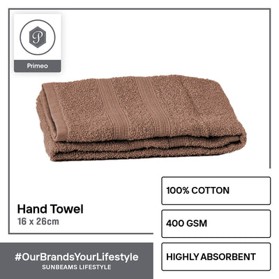 PRIMEO MY BASICS Hand Towel Premium Open End Yarn 100%Cotton 390gsm 16x26" Buy One Get One Soft High Absorbent Amazing Gift Idea For Any Occasion!