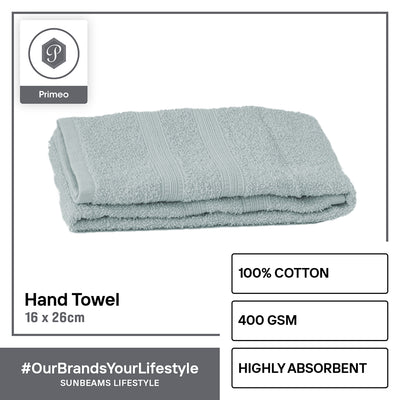 PRIMEO MY BASICS Hand Towel Premium Open End Yarn 100%Cotton 390gsm 16x26" Buy One Get One Soft High Absorbent Amazing Gift Idea For Any Occasion!