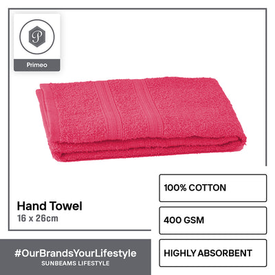 PRIMEO MY BASICS Hand Towel Premium Open End Yarn 100%Cotton 390gsm 16x26" Buy One Get One Soft High Absorbent Amazing Gift Idea For Any Occasion!