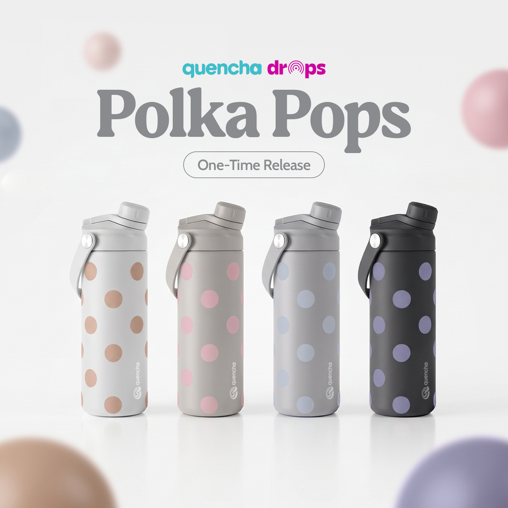 QUENCHA 18.5oz Polka Pops Limited Edition Vacuum Insulated Stainless Steel Drinking Water Bottle