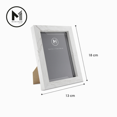 MODERNO Premium Picture Frame White Marble Finish Modern Italian Design Amazing Gift Idea For Any Occasion!