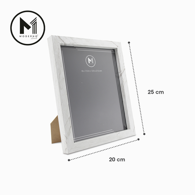MODERNO Premium Picture Frame White Marble Finish Modern Italian Design Amazing Gift Idea For Any Occasion!