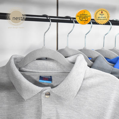 Nest Design Lab Premium Heavy duty Durable Velvet Hanger for Adults 42cm Set of 30