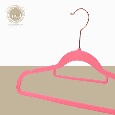 Nest Design Lab Premium Heavy duty Durable Velvet Hanger for Adults 42cm Set of 30