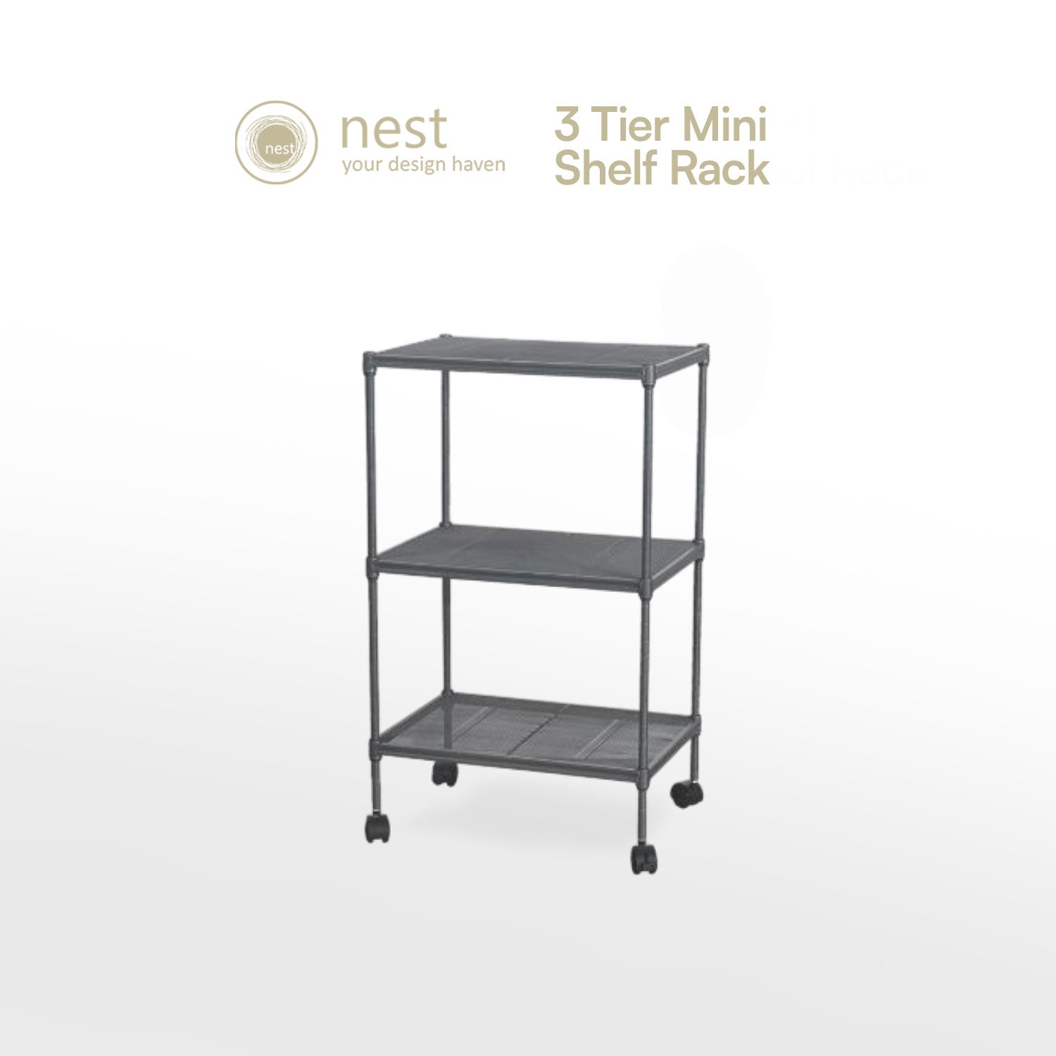 NEST DESIGN LAB Premium 3L Shelf Kitchen Organizer - Gray