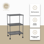 NEST DESIGN LAB Premium 3L Shelf Kitchen Organizer - Gray