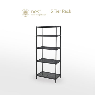 Nest Design Lab Premium Mini Steel Rack Black 5 Layer
