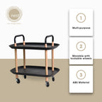 NEST DESIGN LAB 2 Tier Oval Trolley Cart