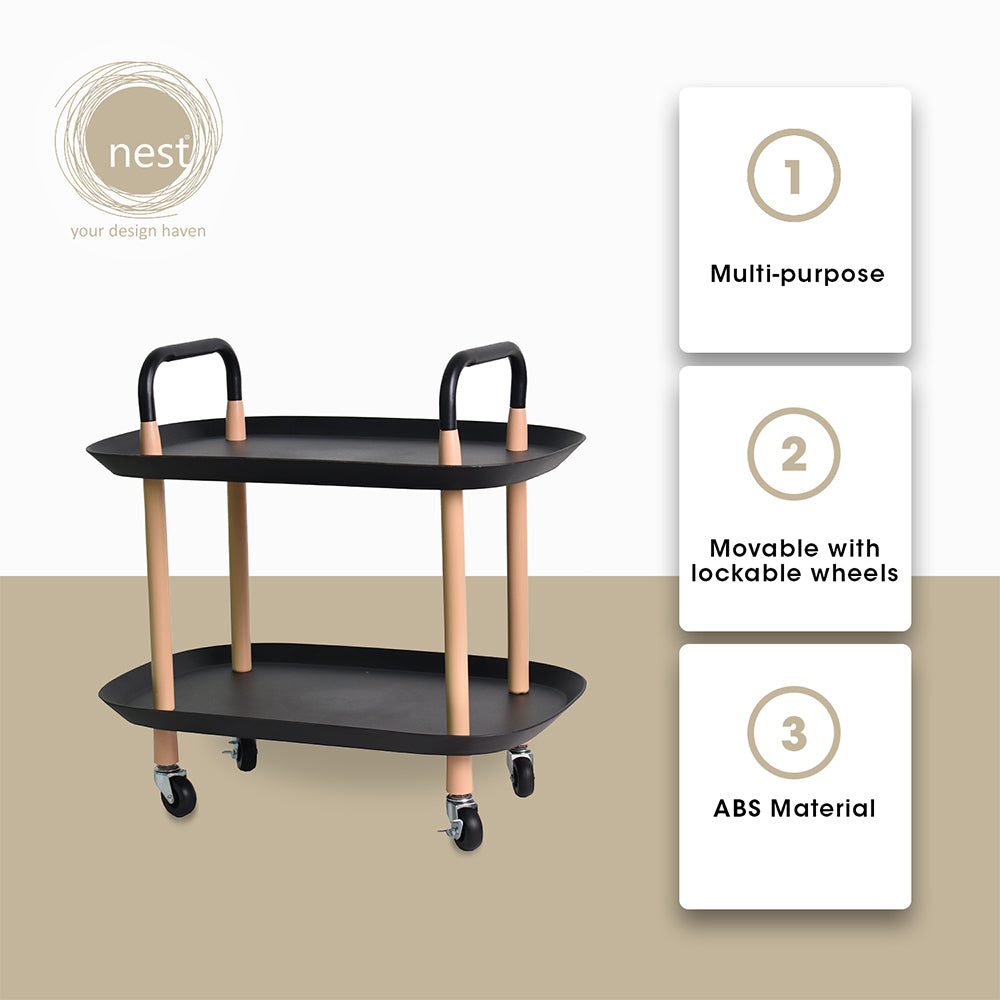 NEST DESIGN LAB 2 Tier Oval Trolley Cart