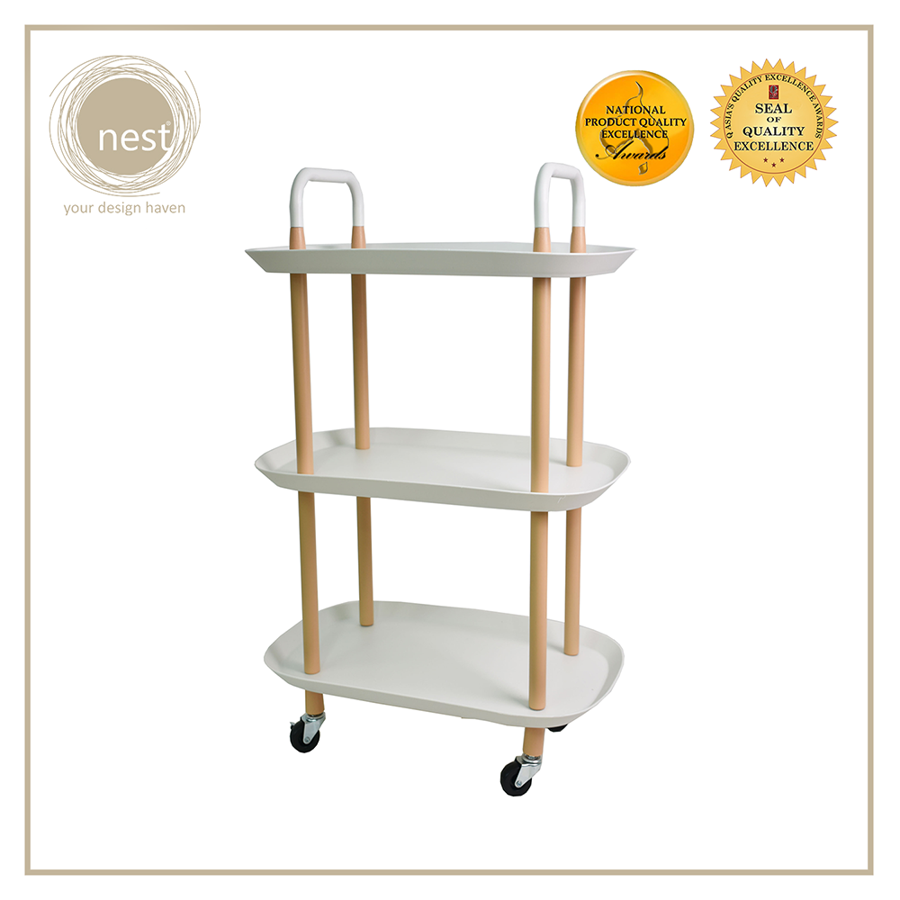 NEST DESIGN LAB 3 Tier Oval Trolley Cart Durable Amazing Gift Idea For Any Occasion!