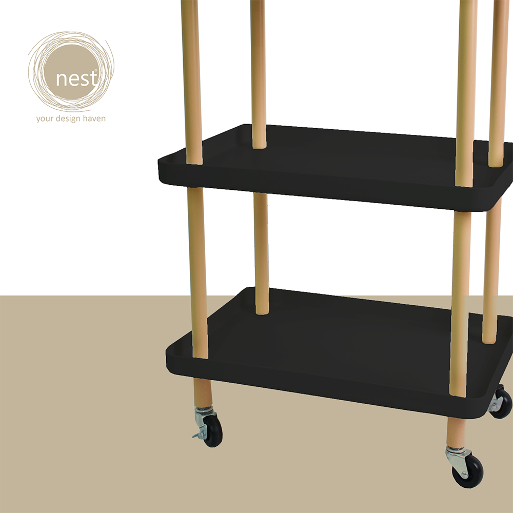 NEST DESIGN LAB 3 Tier Rectangular Trolley Cart Heavy duty Durable Amazing Gift Idea For Any Occasion!