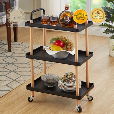 NEST DESIGN LAB 3 Tier Rectangular Trolley Cart Heavy duty Durable Amazing Gift Idea For Any Occasion!