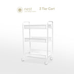 NEST DESIGN LAB Premium Narrow Kitchen Storage Trolley Cart - White