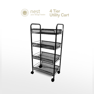 NEST DESIGN LAB 4 Multi-Tier Narrow Kitchen Storage Trolley Cart