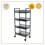 NEST DESIGN LAB 4 Multi-Tier Narrow Kitchen Storage Trolley Cart