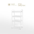 NEST DESIGN LAB Premium Narrow Kitchen Storage Trolley Cart - White