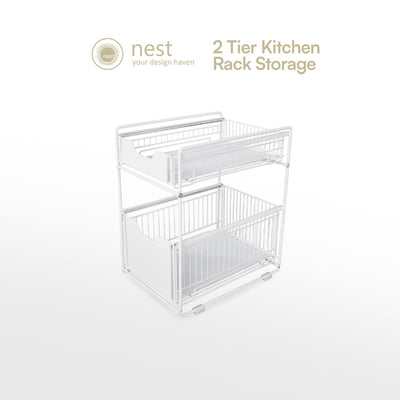 NEST DESIGN LAB Premium 2 Tier Kitchen Basket Storage