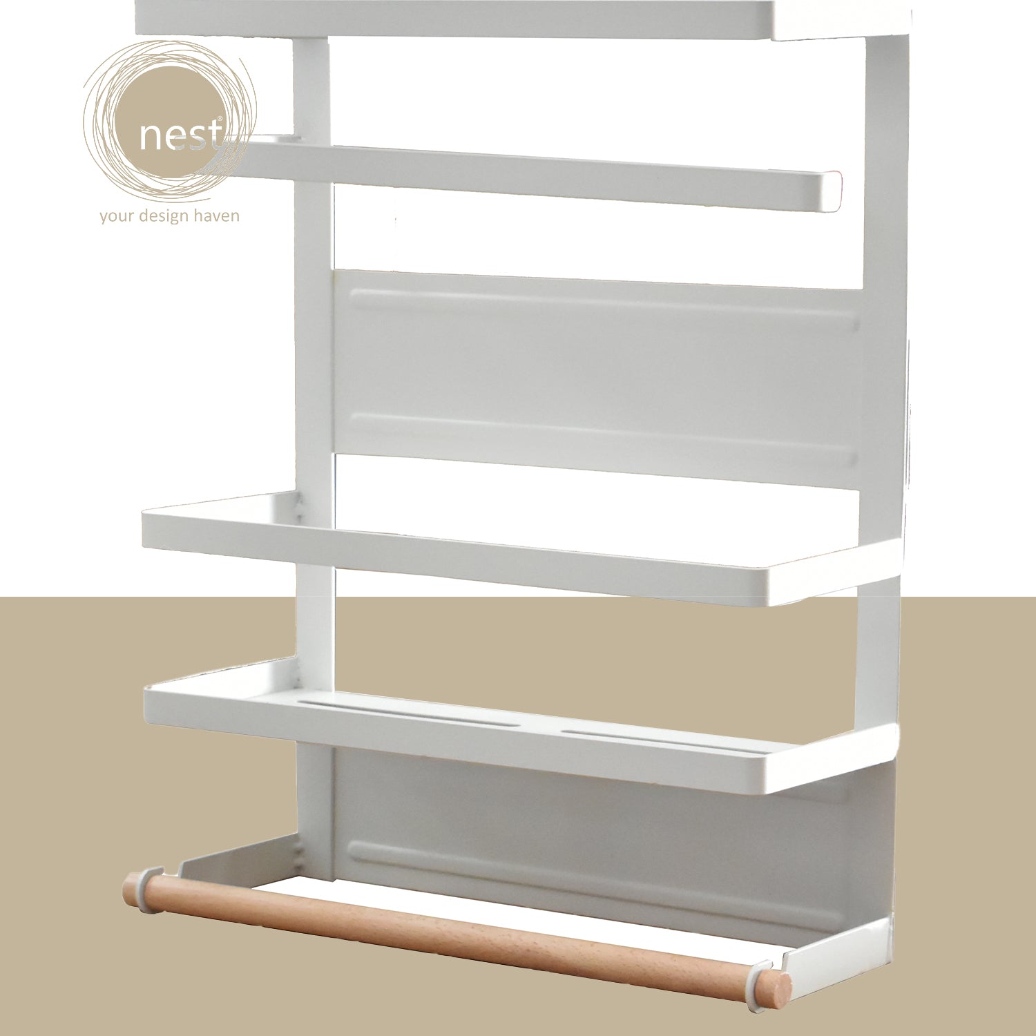 Nest Design Lab Premium 2 Tier Magnetic Organizer Rack Metal 34cm - Black